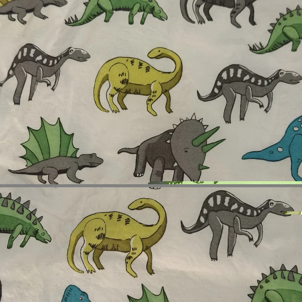 Pottery Barn Kids Dinosaur Twin Sheet Set 3 PCS Green Blue Gray 2015 Dinosaurs